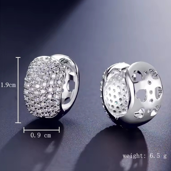 Sliver diamond earrings - Picture 3 of 7